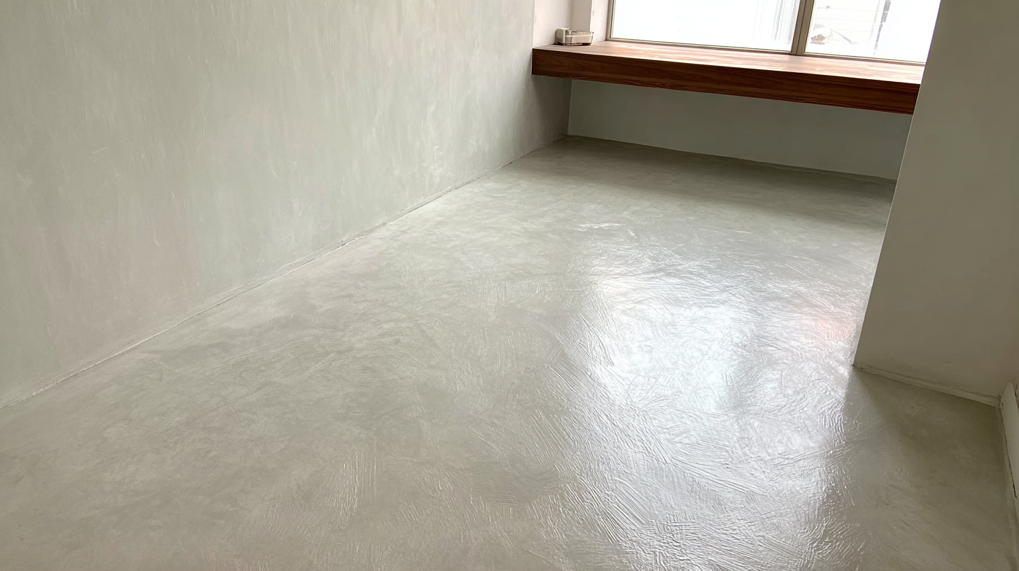 Microcement floor seamless finish