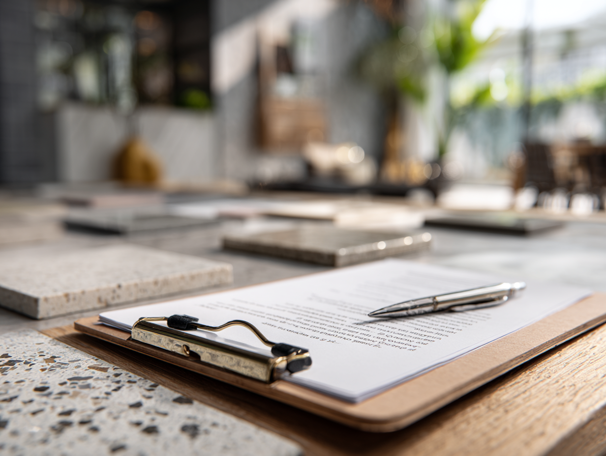 Detailed project quote and documentation for microcement installation